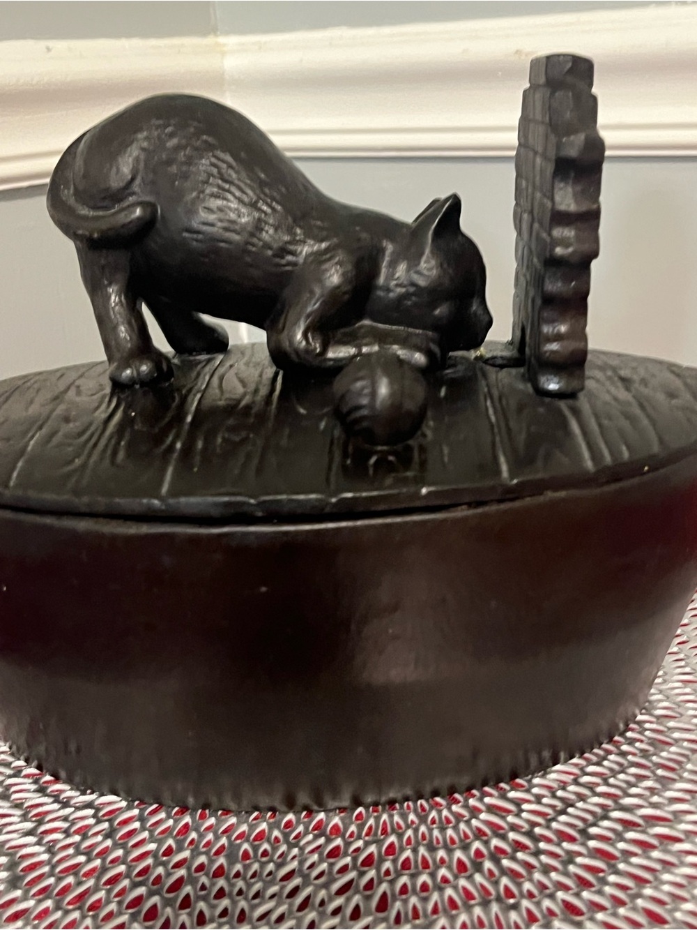 🌸 Vintage Cast Iron Cat & Yarn Humidifier- Black - Picture 4 of 5